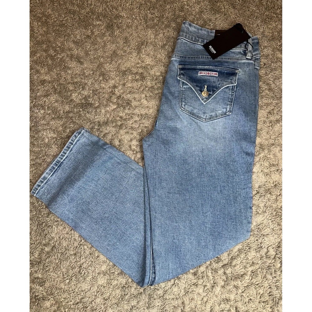 NEW Women's Hudson Midrise Straight Leg Blue Jeans Size 12 with 29" Inseam 289 - Picture 5 of 6
